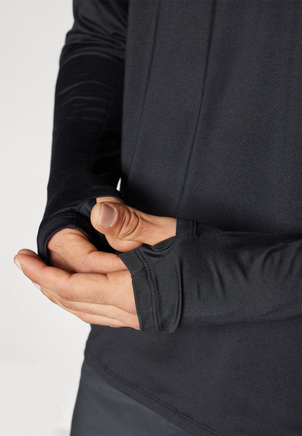 STRIDE MIDLAYER - Long sleeved top - black/reflective silver
