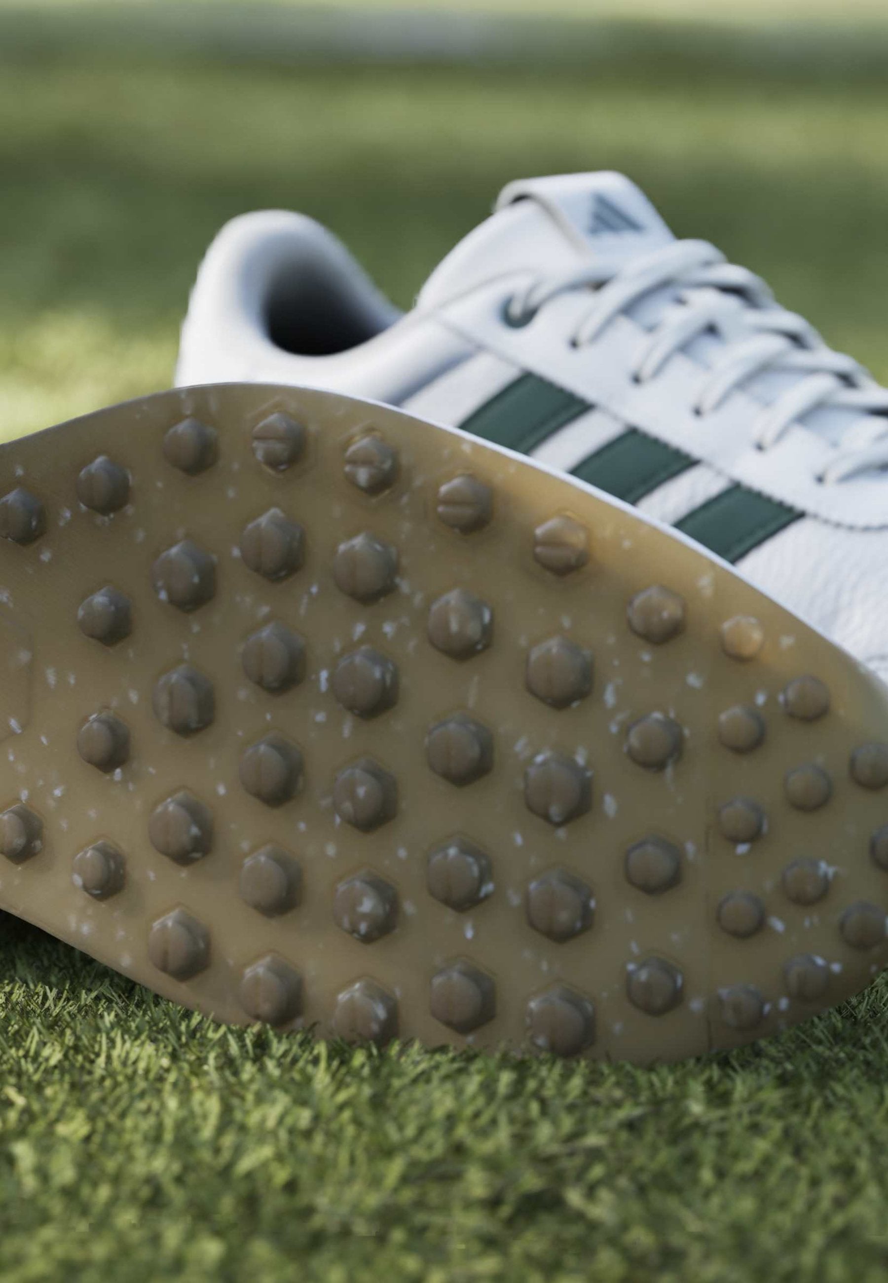 S2G 26 LEATHER - Chaussures de golf (sans crampons) - blanc nuage/vert collégial/gomme