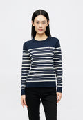 PULL RAS-DU-COU EN JERSEY - Pull - marine foncé/calico