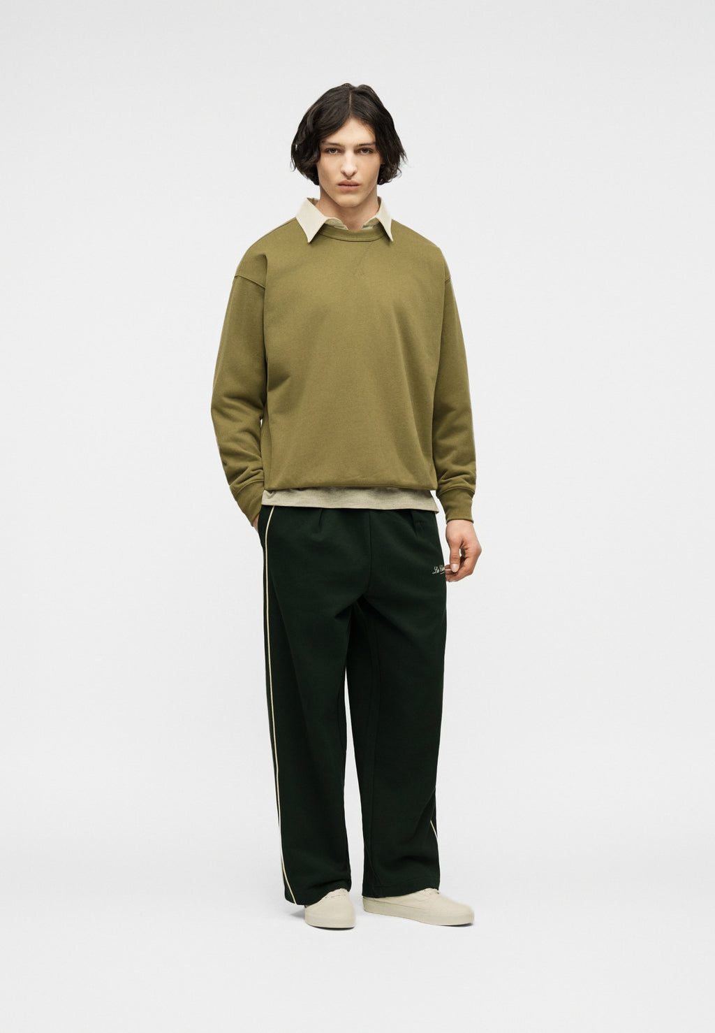 BOXY CREW - Sweatshirt - temporal olive