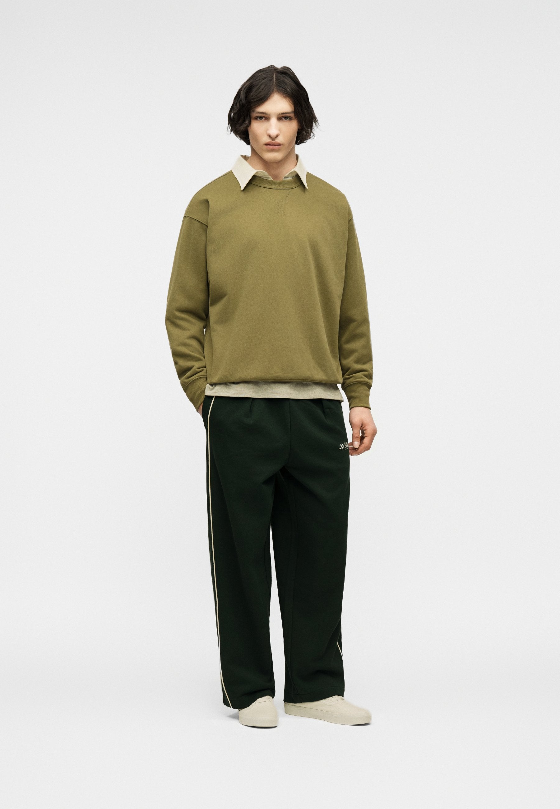 BOXY CREW - Sweatshirt - temporal olive