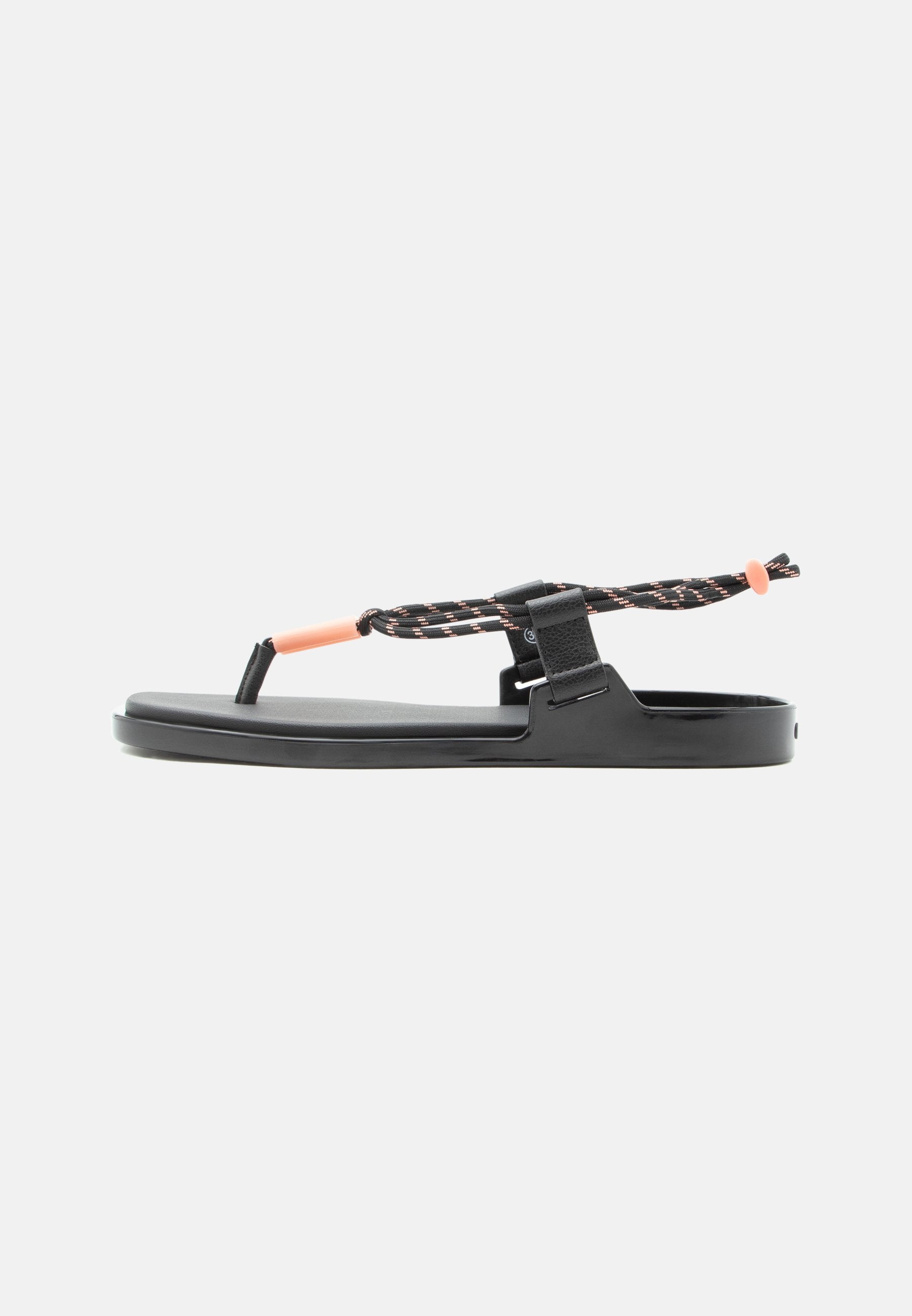 T-bar sandals - black/peach whip
