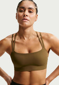 W NK DF ZENVY STRAPPY BRA - Soutien-gorge de sport à maintien léger - olive flak/white