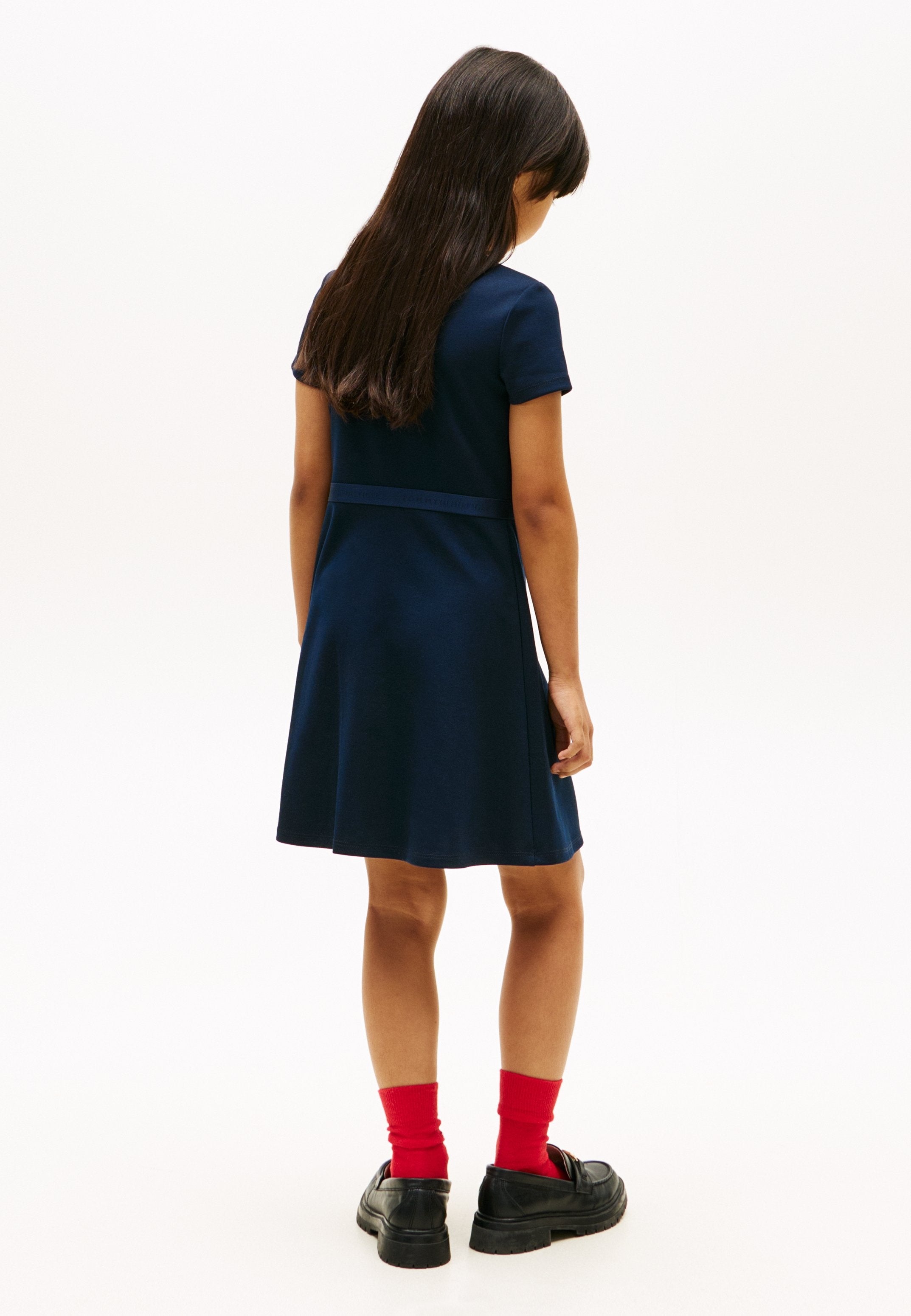 ROBE PATINEUSE INDISPENSABLE À MANCHES COURTES - Robe en jersey - bleu nuit foncé