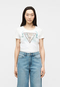 FLOWER TRIANGLE TEE - Print T-shirt - pure white