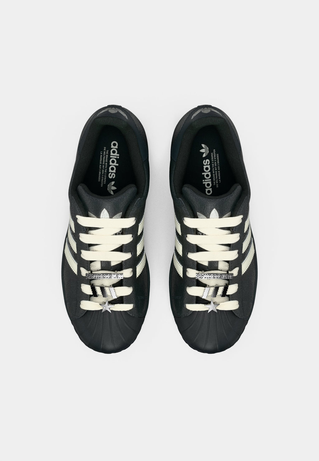 SUPERSTAR II - Baskets - carbone/blanc cassé/couleur argent métallisé