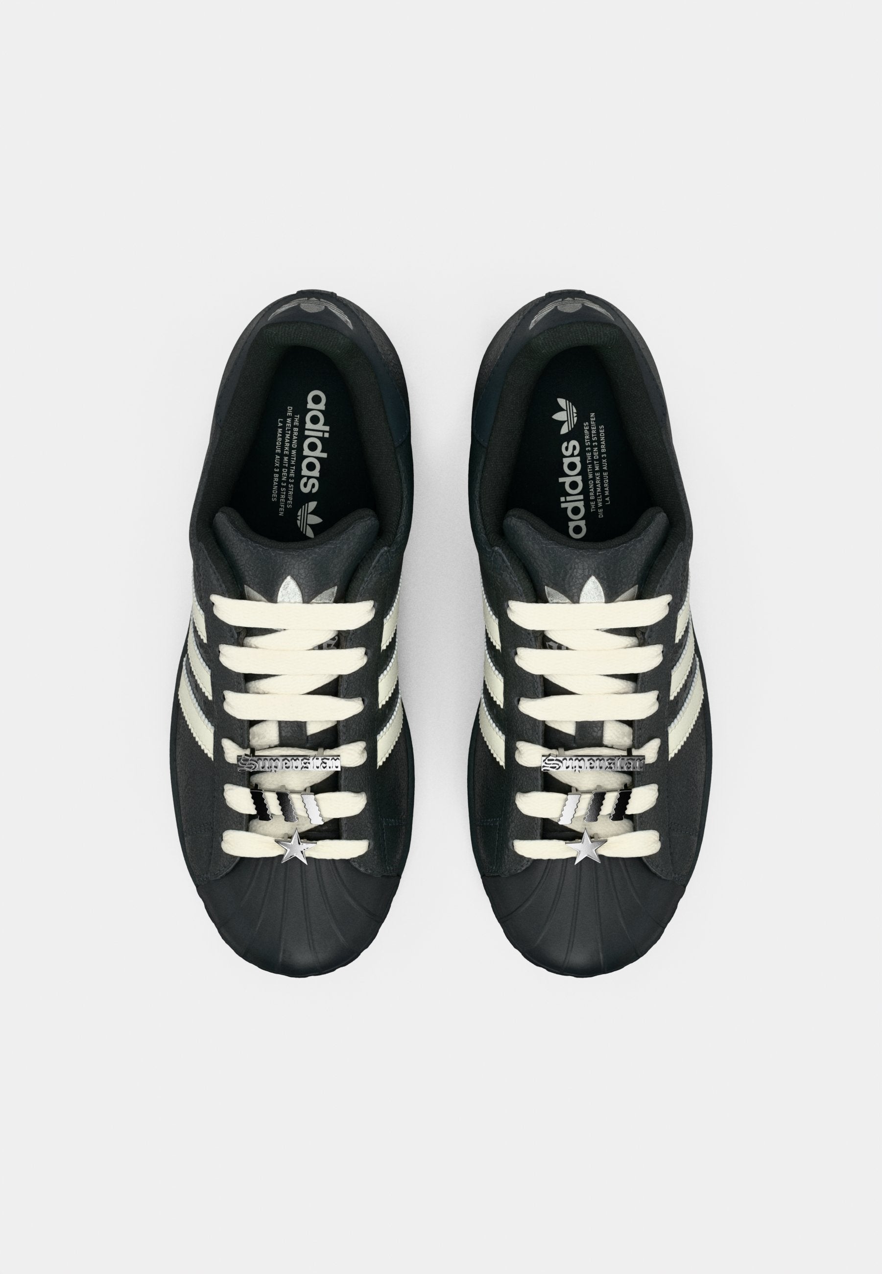 SUPERSTAR II - Baskets - carbone/blanc cassé/couleur argent métallisé