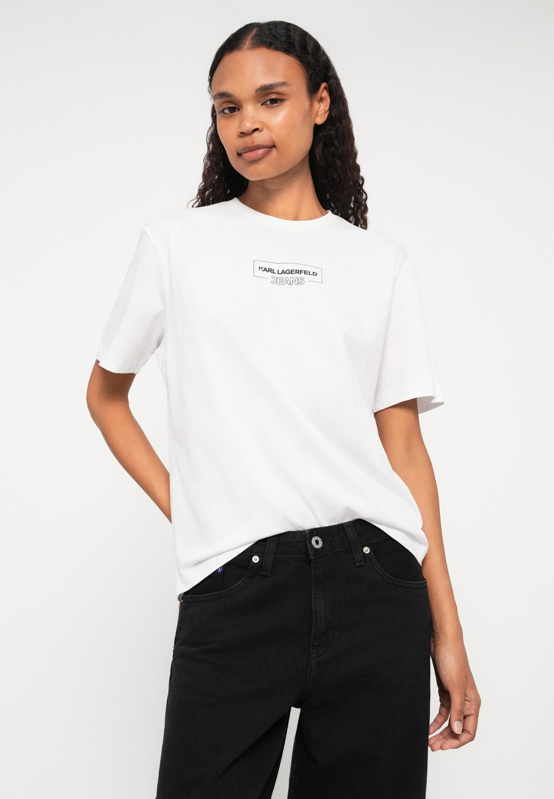 OUTLINE LOGO - Print T-shirt - white