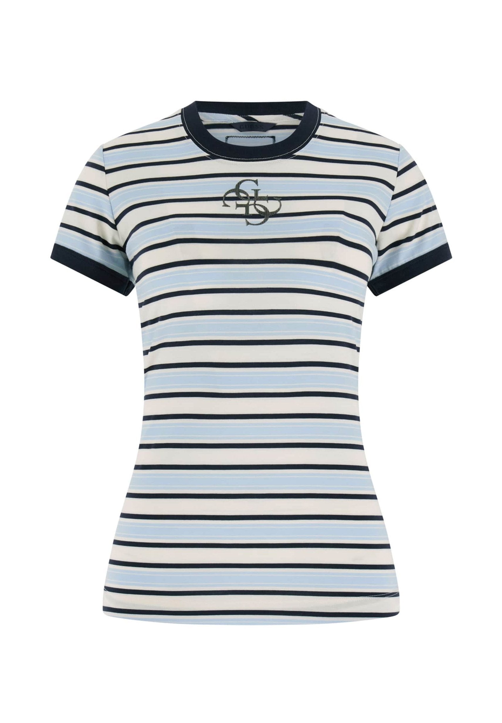 STRIPED MINI LOGO - Print T-shirt - cream white and shad