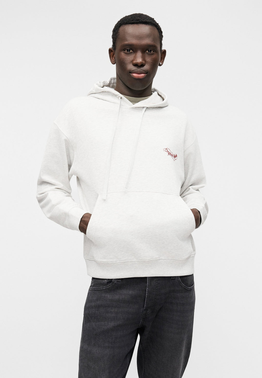 JORNIAGARA TYPO HOOD - Sweatshirt - bright white