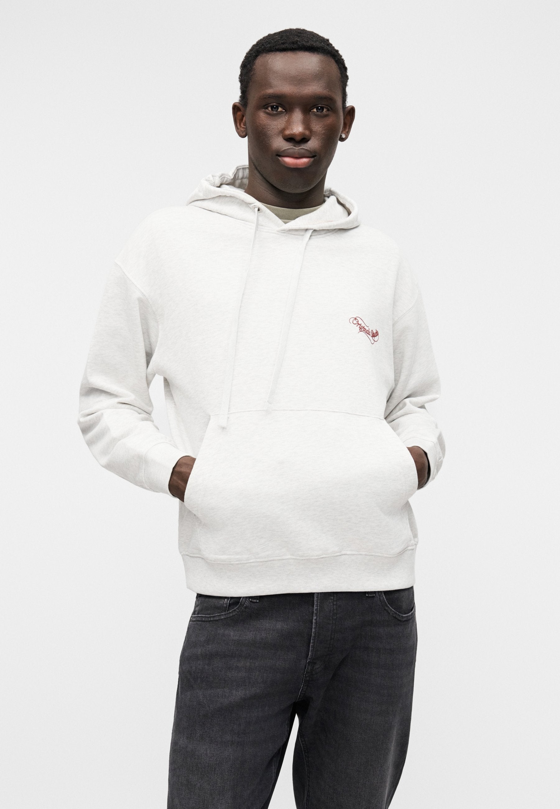 JORNIAGARA TYPO HOOD - Sweatshirt - bright white