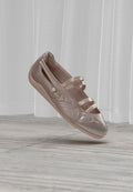 SPEEDCAT - Ankle strap ballet pumps - rose latte/silver-coloured