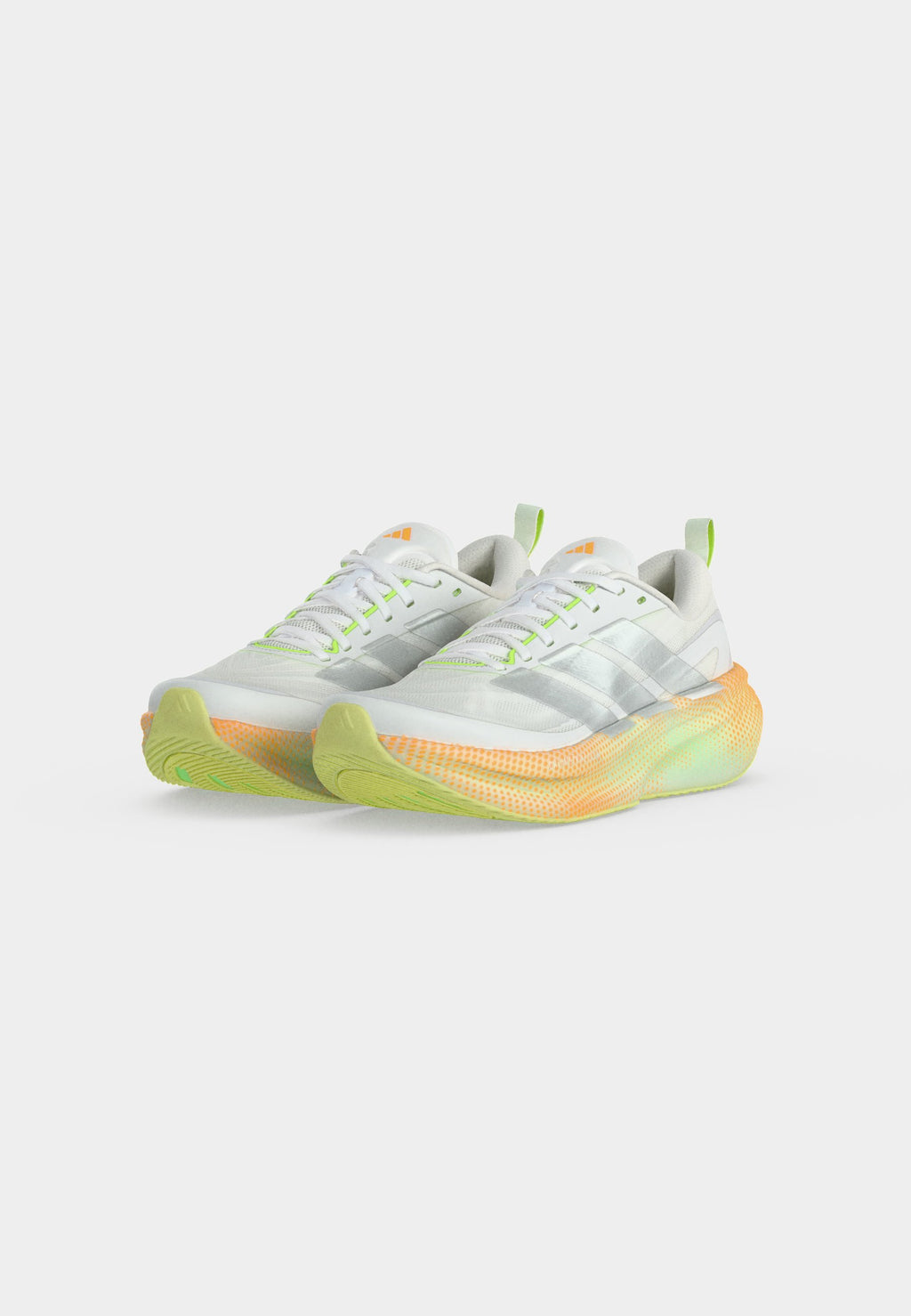 SUPERNOVA GLIDE M - Road running shoes - footwear white/matte silver-coloured/signal green