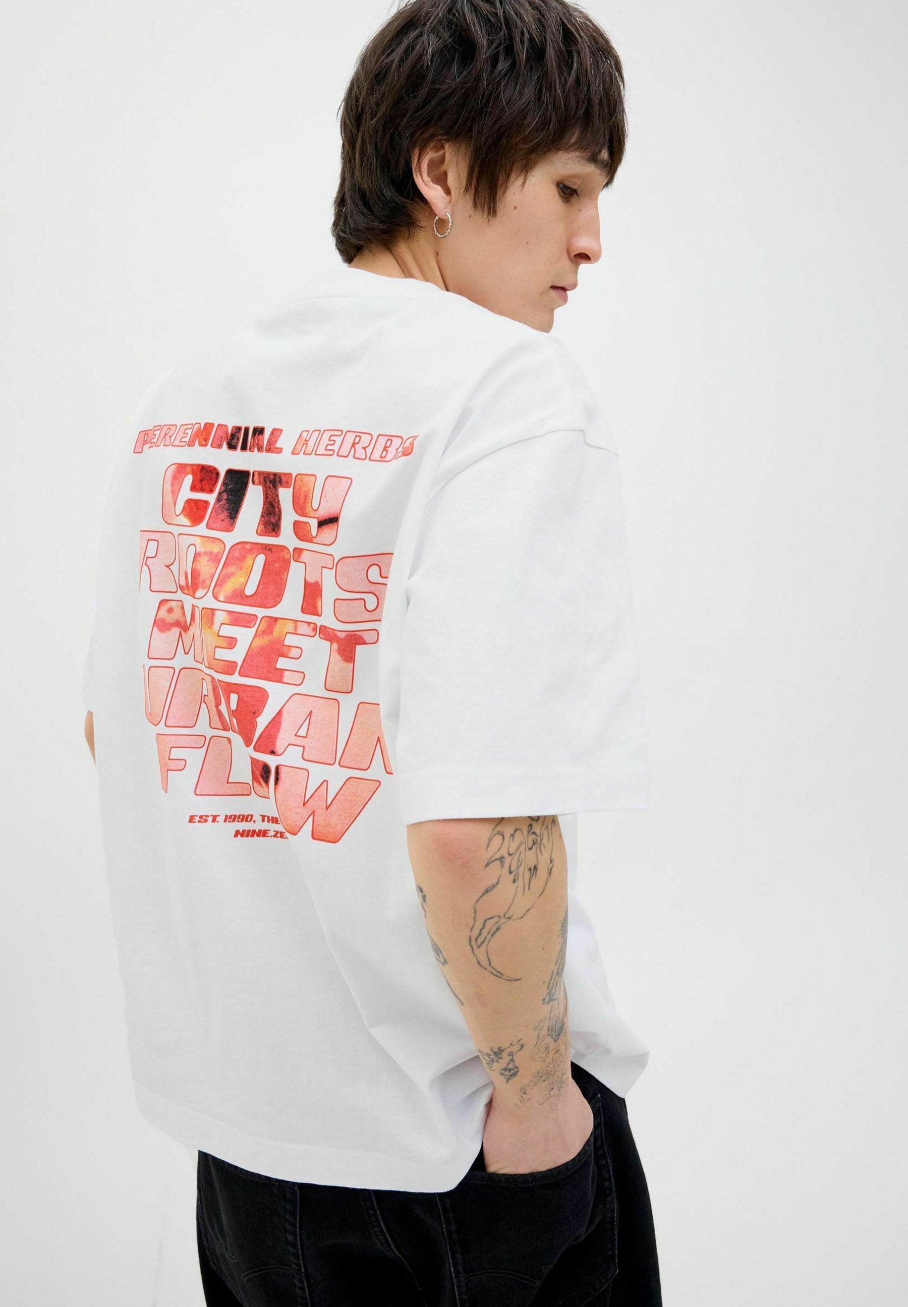 Backprintet - Print T-shirt - bright white