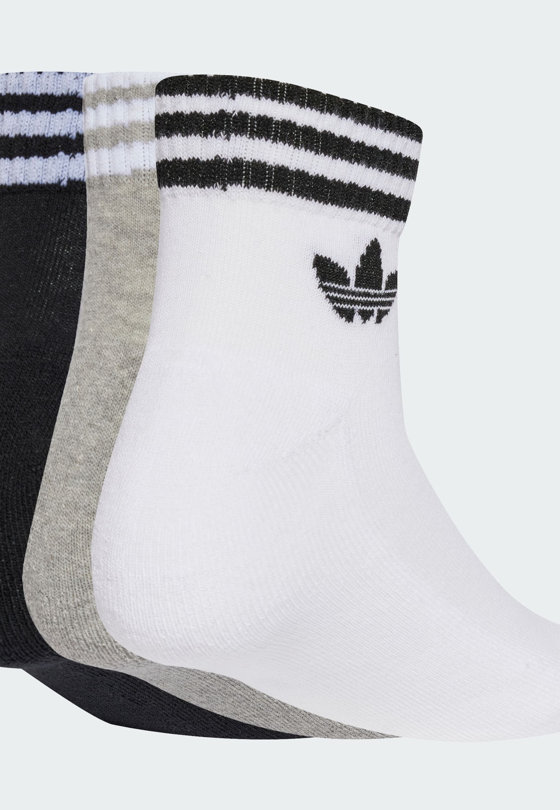3 PACK UNISEX - Socks - white/medium grey heather/black