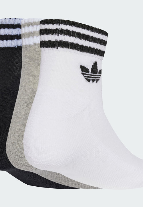 3'LÜ PAKET UNISEX - Çorap - beyaz/orta melanj gri/siyah