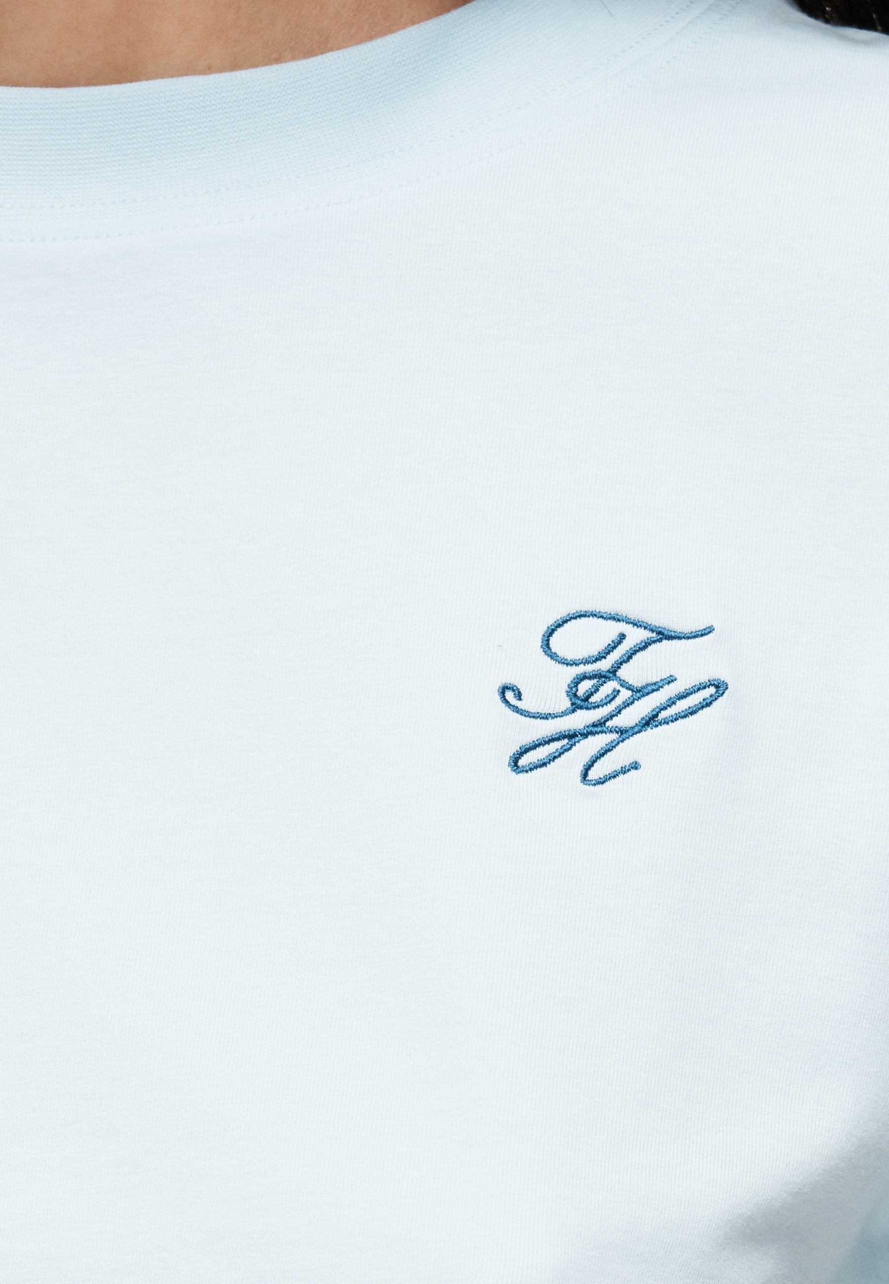 TEE-SHIRT RAS DU COU EN JERSEY BRODÉ AVEC LOGO - T-shirt basique - keepsake blue