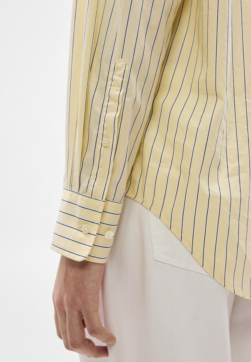 CLASSIC STRIPE SHIRT - Button-down blouse - vanilla yellow