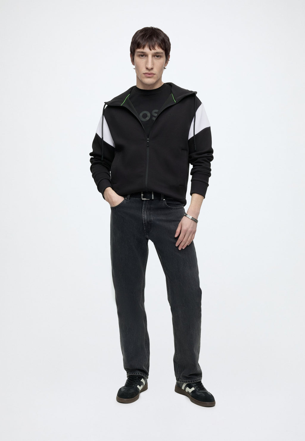 SW_UNION SAGGY - Zip-up sweatshirt - black