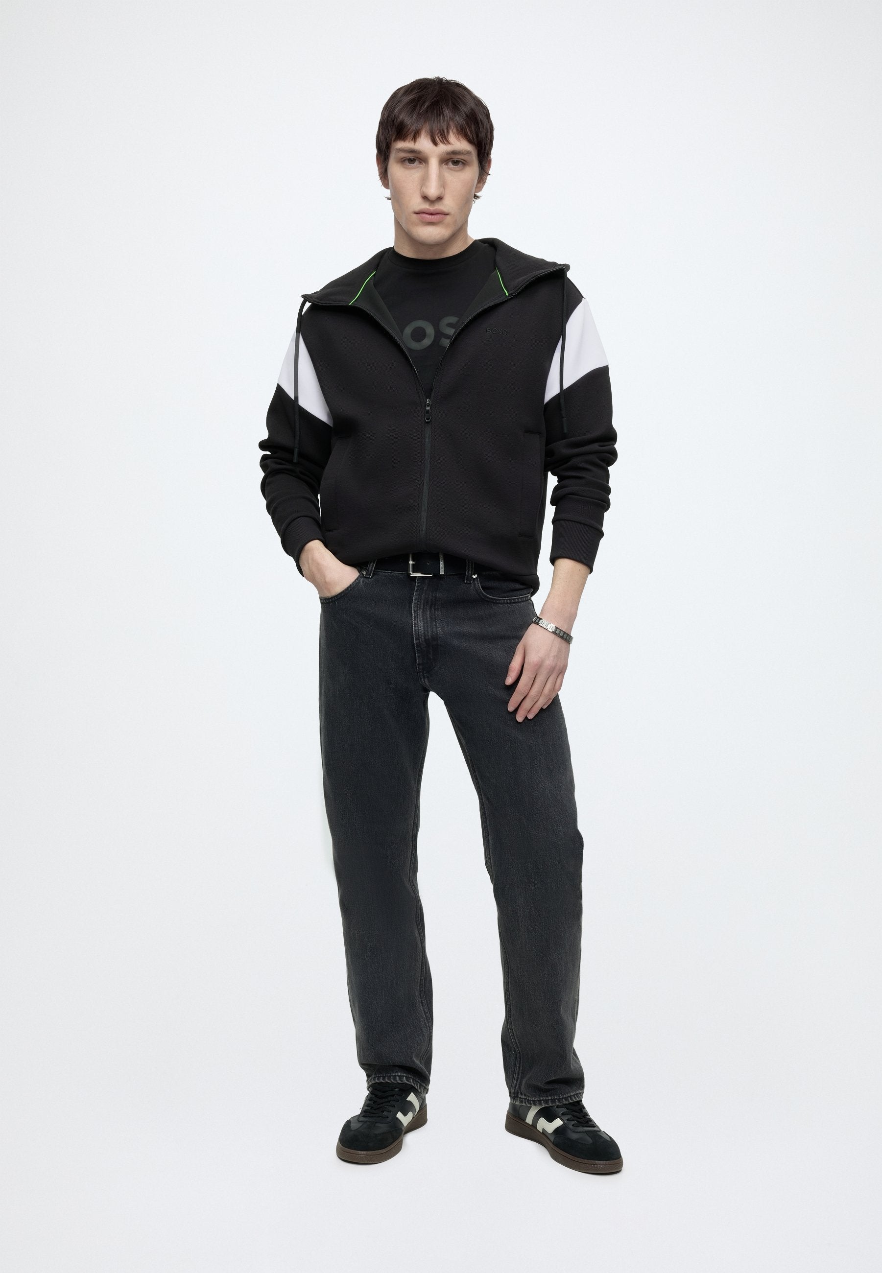 SW_UNION SAGGY - Zip-up sweatshirt - black