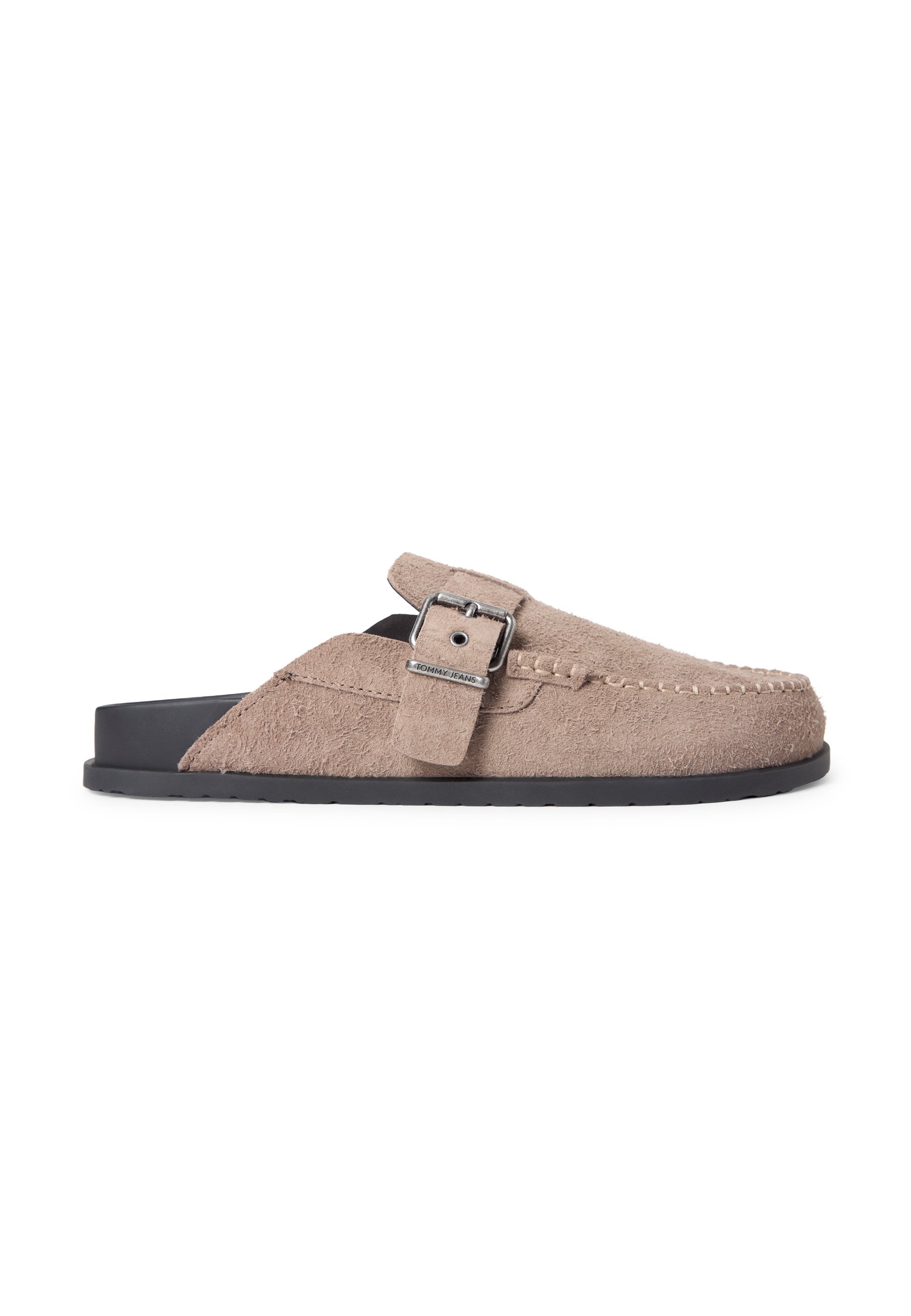 TEXTURED WASHED SUEDE LOAFER MULES - Mules - dusty brown