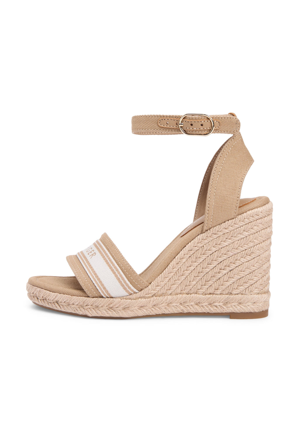 CANVAS DENIM WEDGE ESPADRILLES - Platform sandals - safari canvas