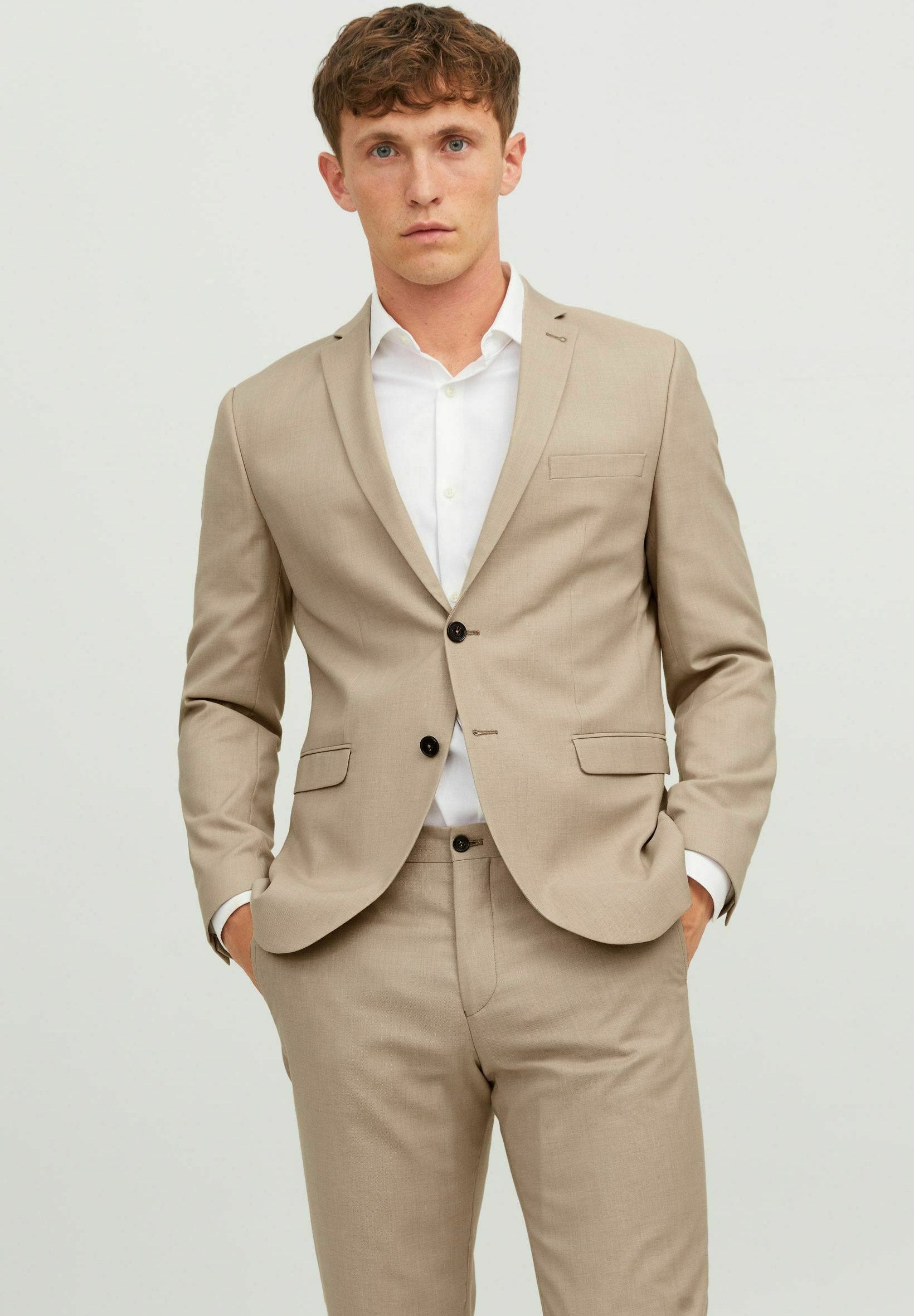 JPRSOLARIS BLAZER NOOS - Suit jacket - Beige