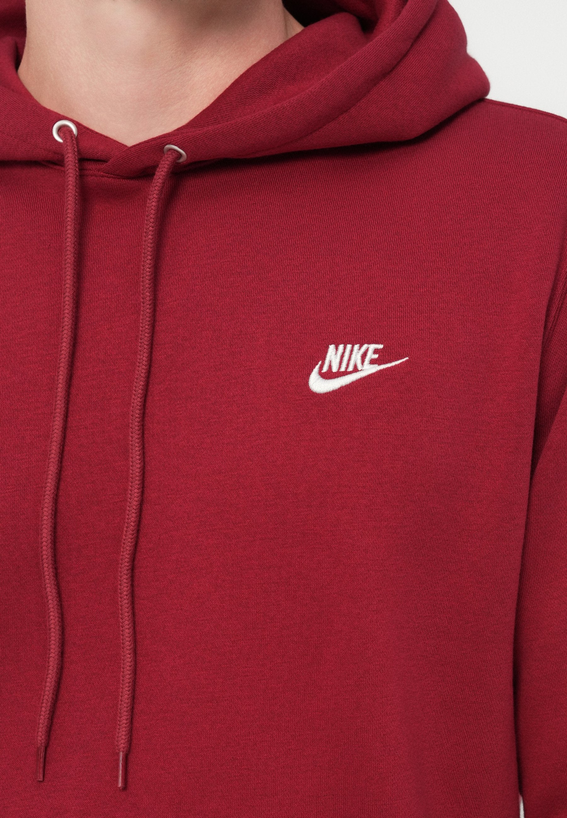 CLUB HOODIE - Sweat à capuche - cramoisi/blanc équipe
