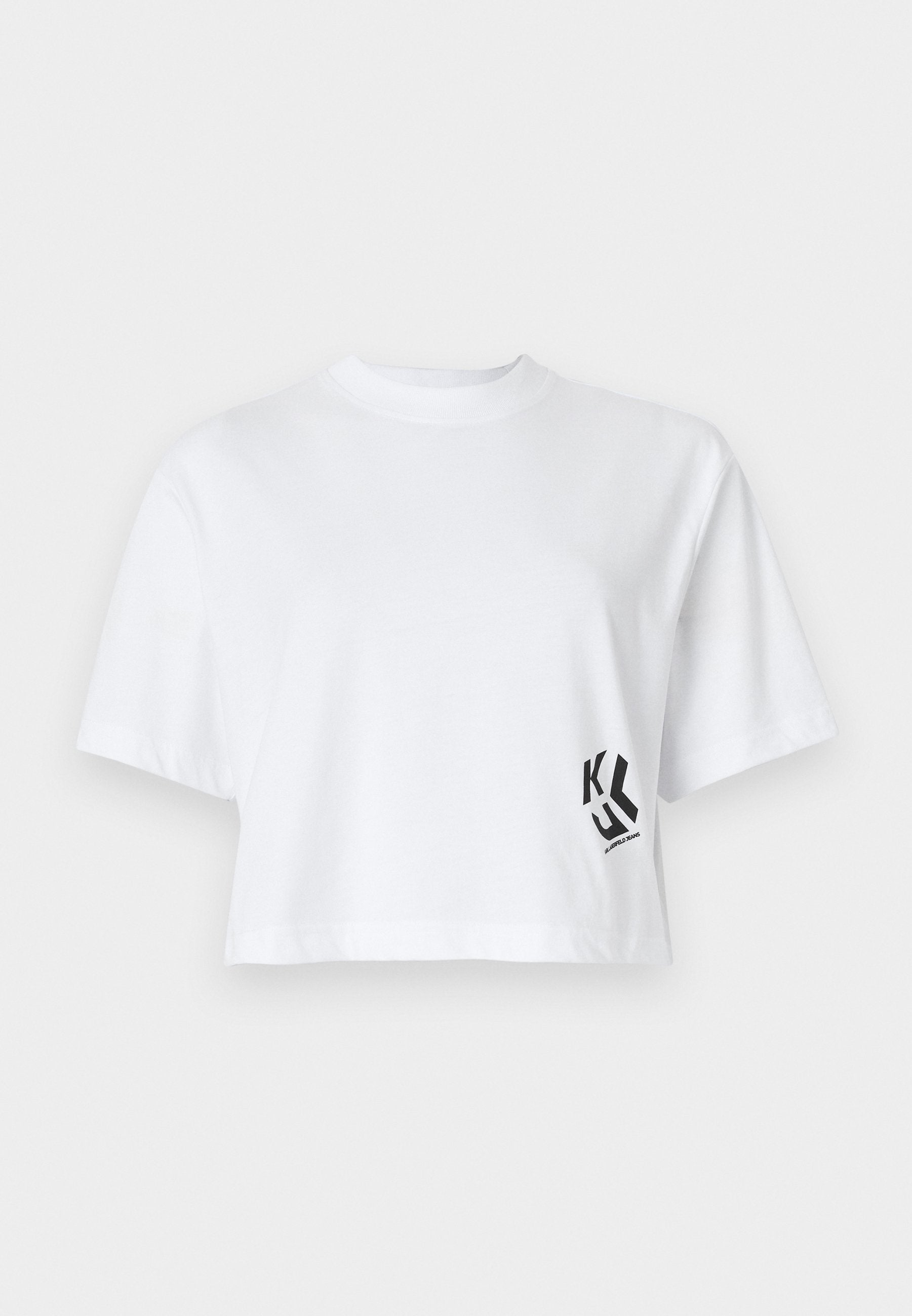 CROPPED MONOGRAM TEE - Basic T-shirt - white