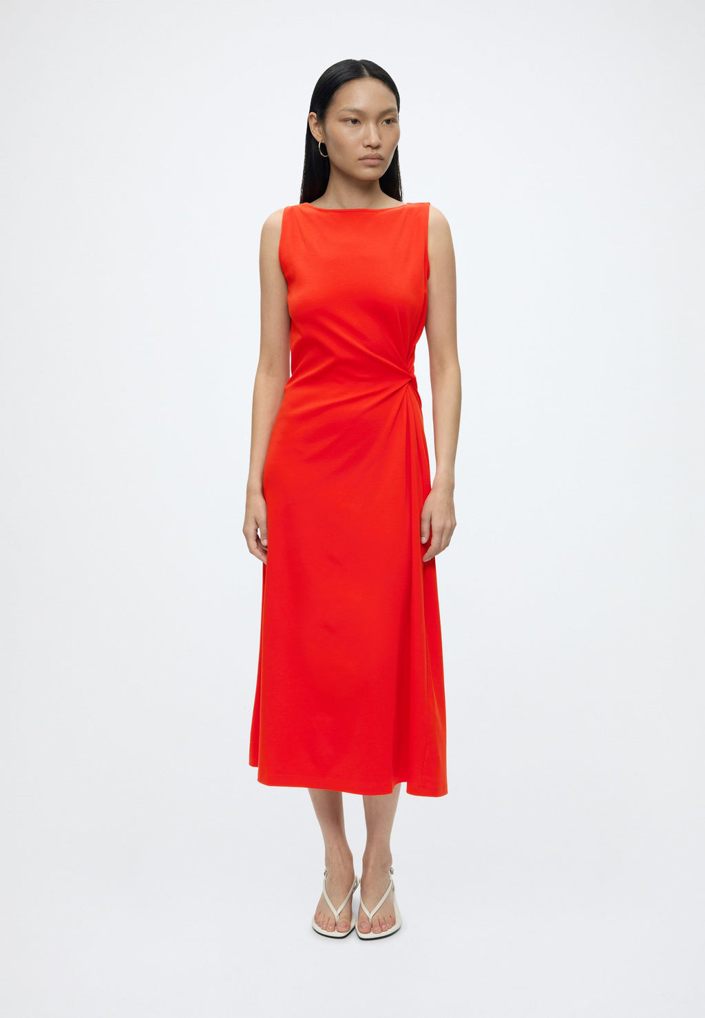 KNOT DETAIL DRESS  - Jersey dress - fire red