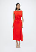 KNOT DETAIL DRESS  - Jersey dress - fire red