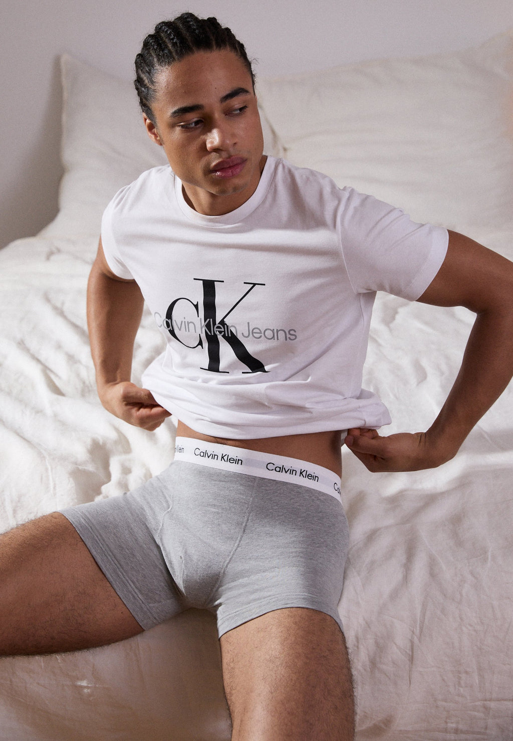TRUNK 3 PACK COTTON STRETCH - Trunks - black/white/grey