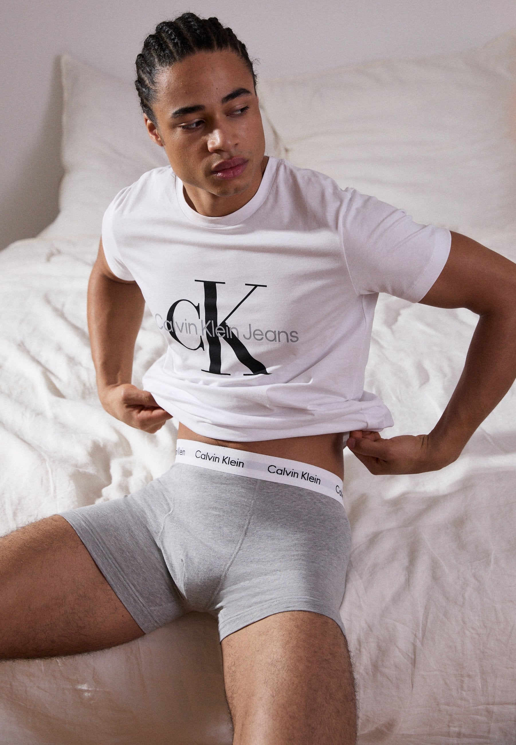 TRUNK 3 PACK COTTON STRETCH - Trunks - black/white/grey
