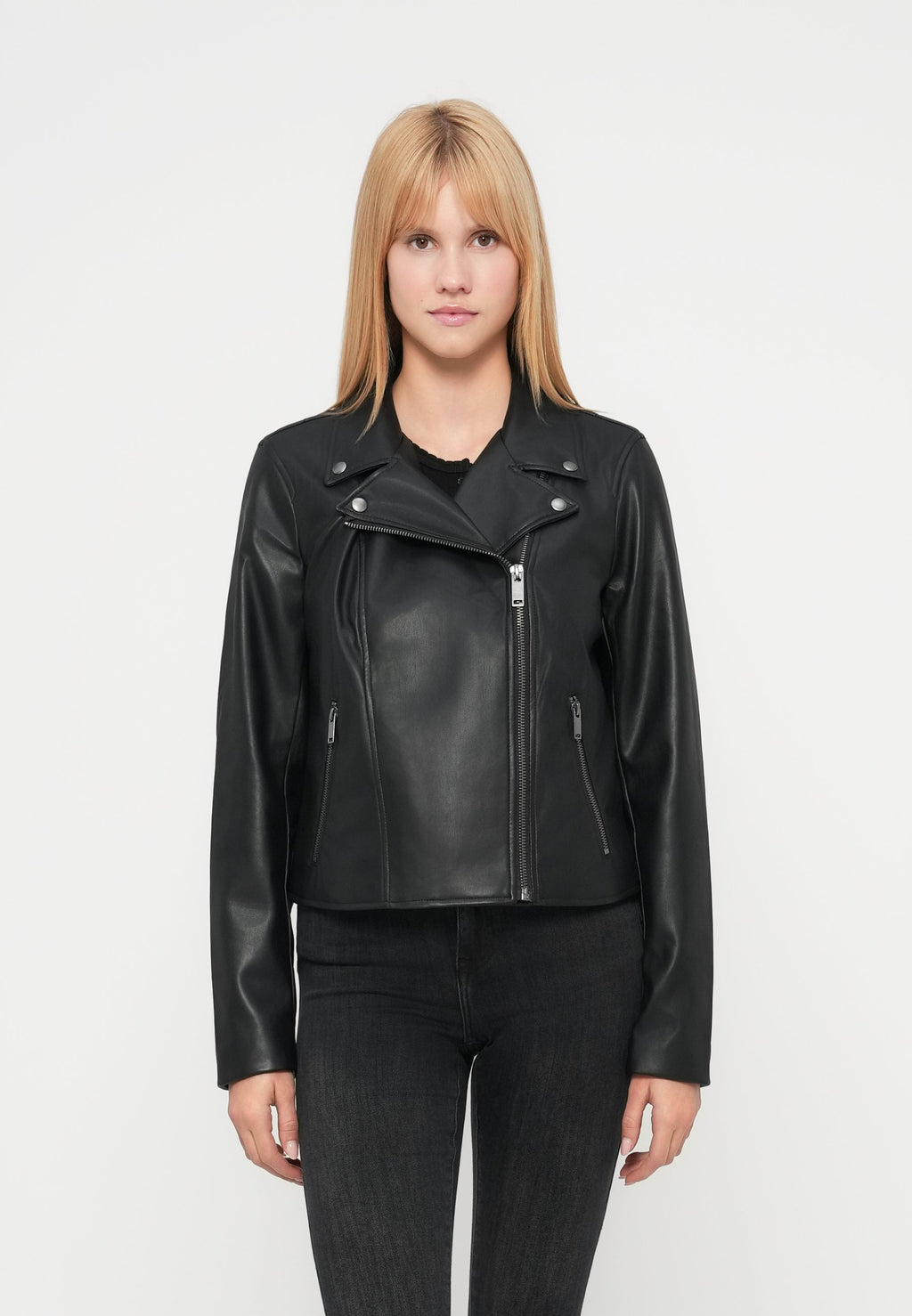 MOTO  - Leather jacket - black