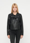 MOTO  - Leather jacket - black
