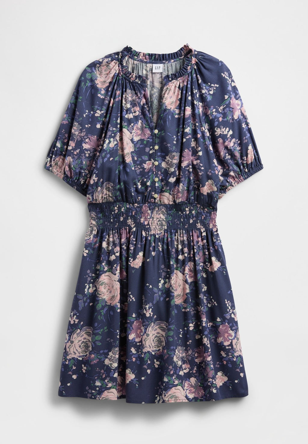 PUFF SMOCKED MINI - Day dress - blue
