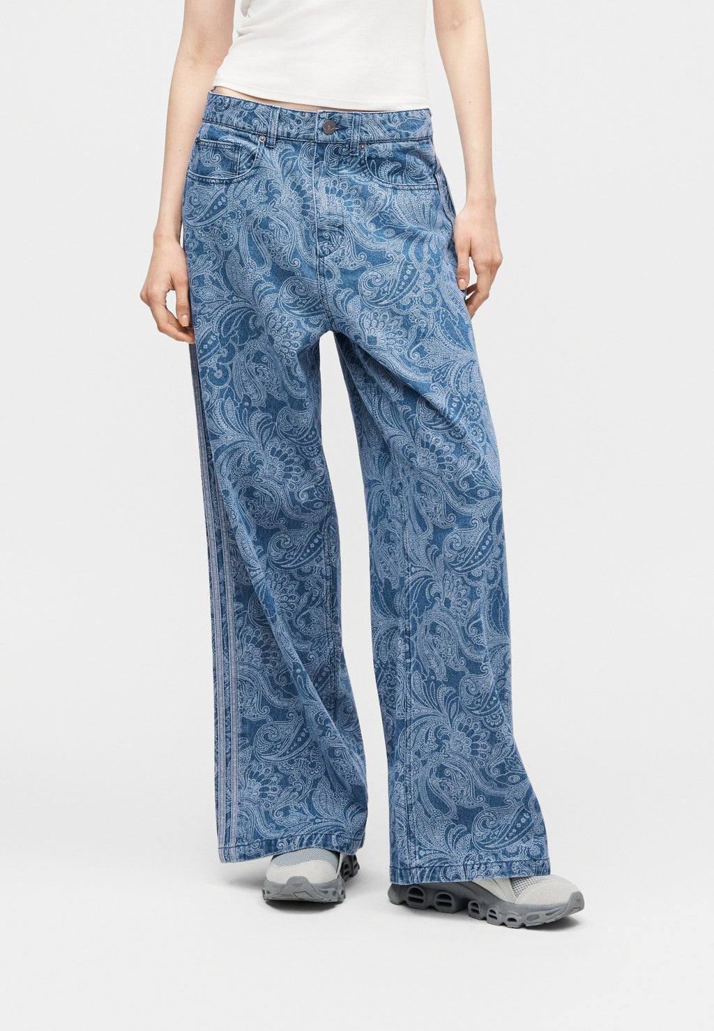 Bol Kesim Kot Pantolon - orta vintage denim/açık denim