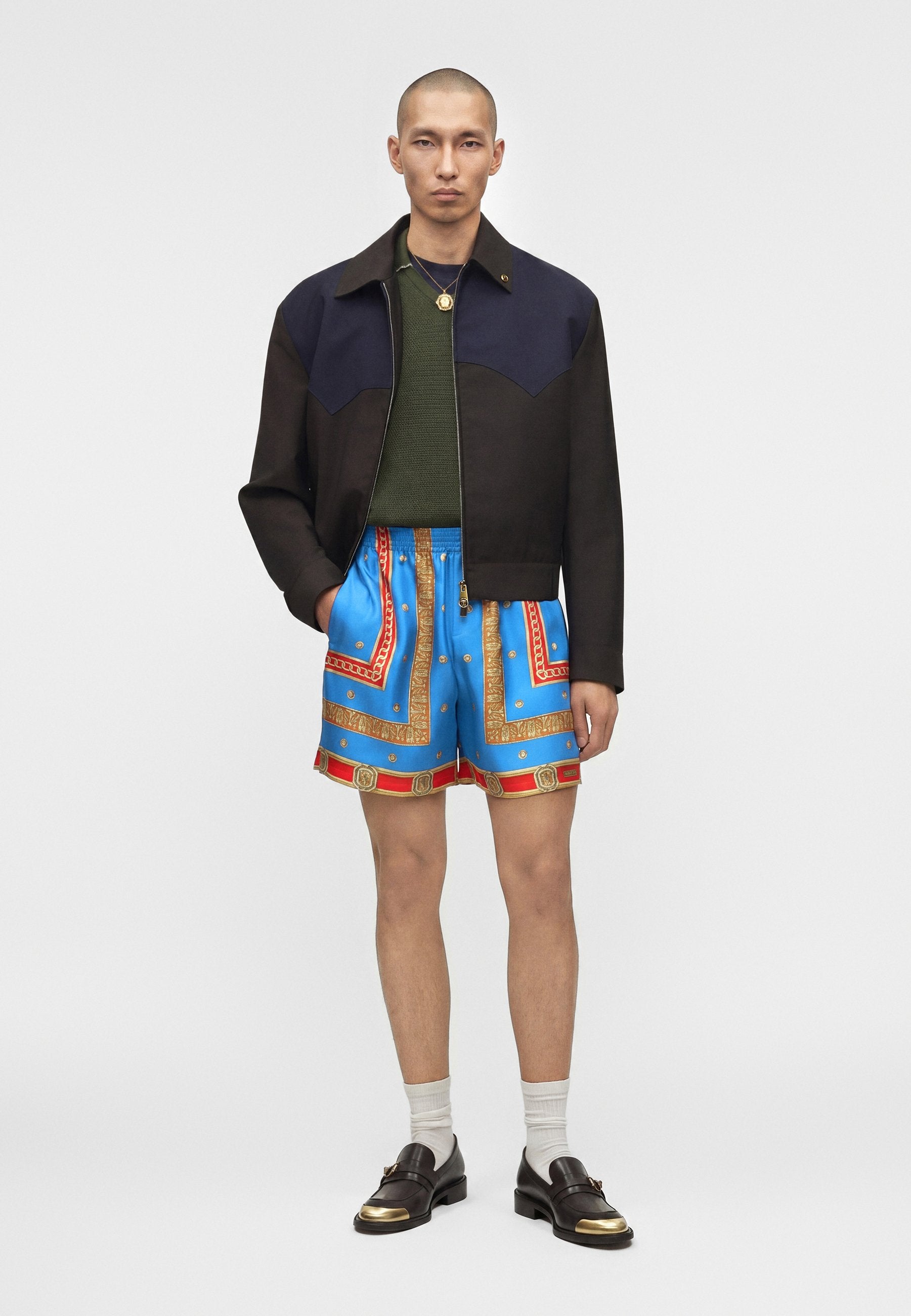 PRINT THE RING MASTER - Shorts - royal blue/red/gold-coloured