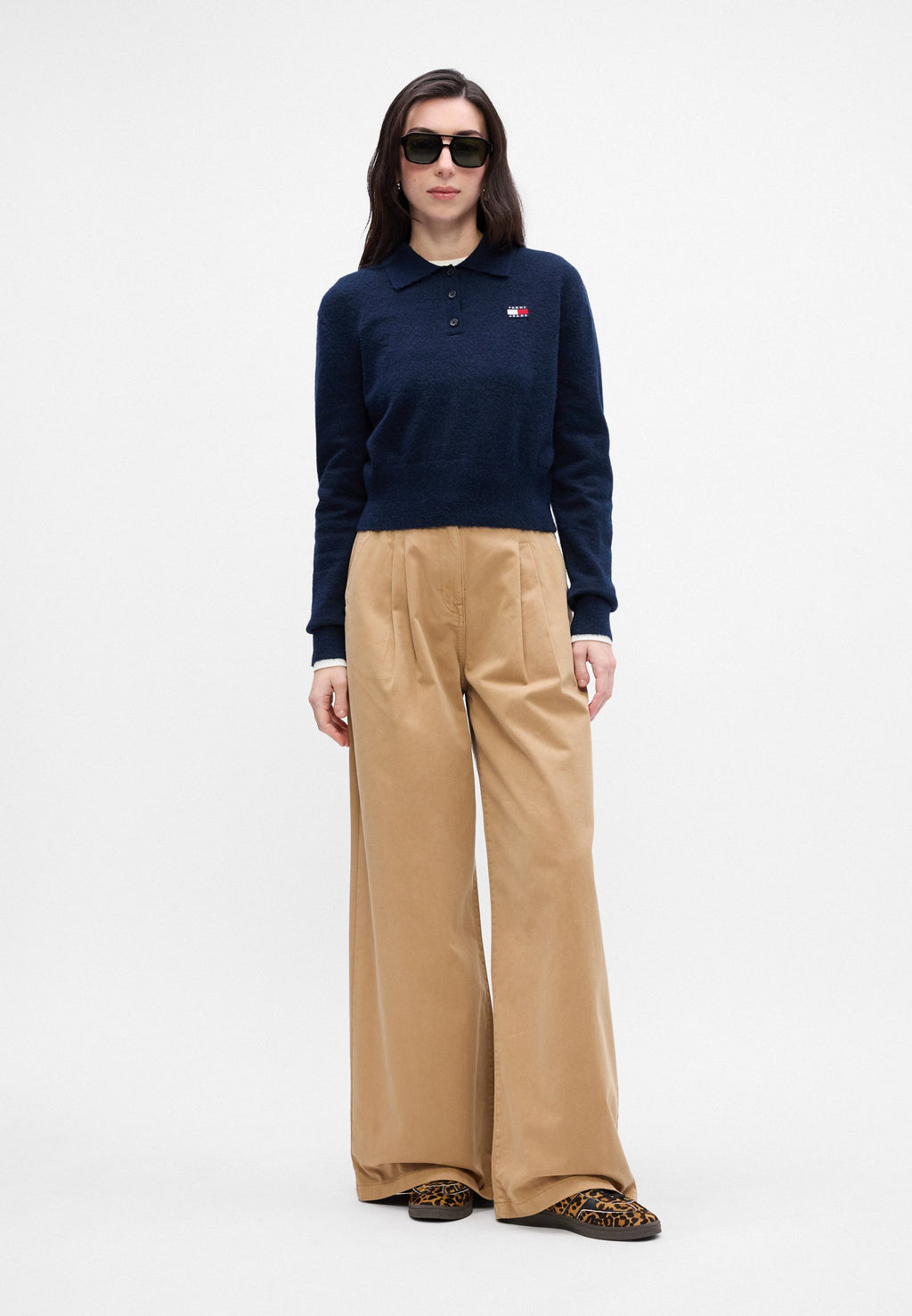 TOMMY BADGE POLO JUMPER WITH ALPACA - Jumper - dark night navy