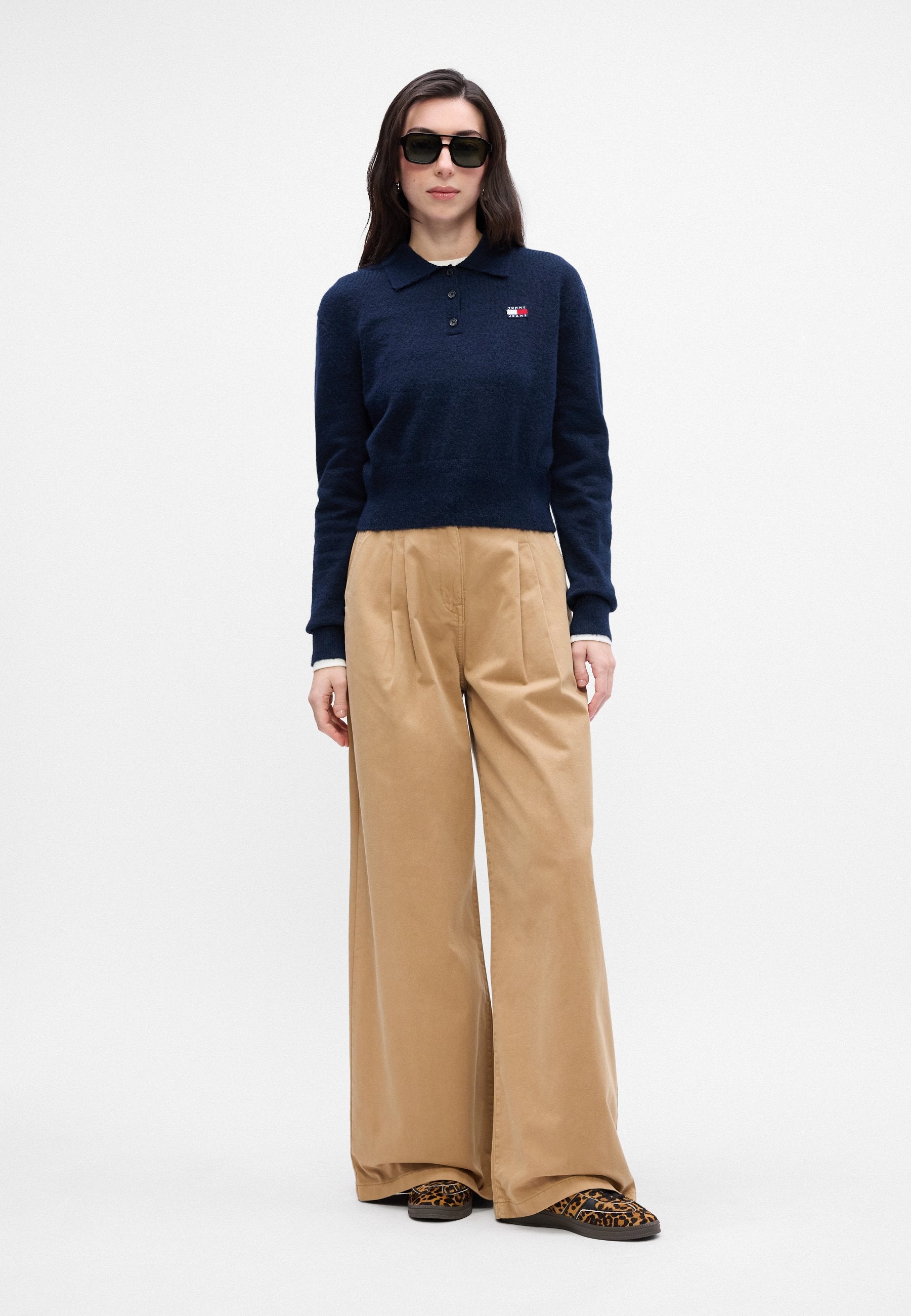 TOMMY BADGE POLO JUMPER WITH ALPACA - Jumper - dark night navy