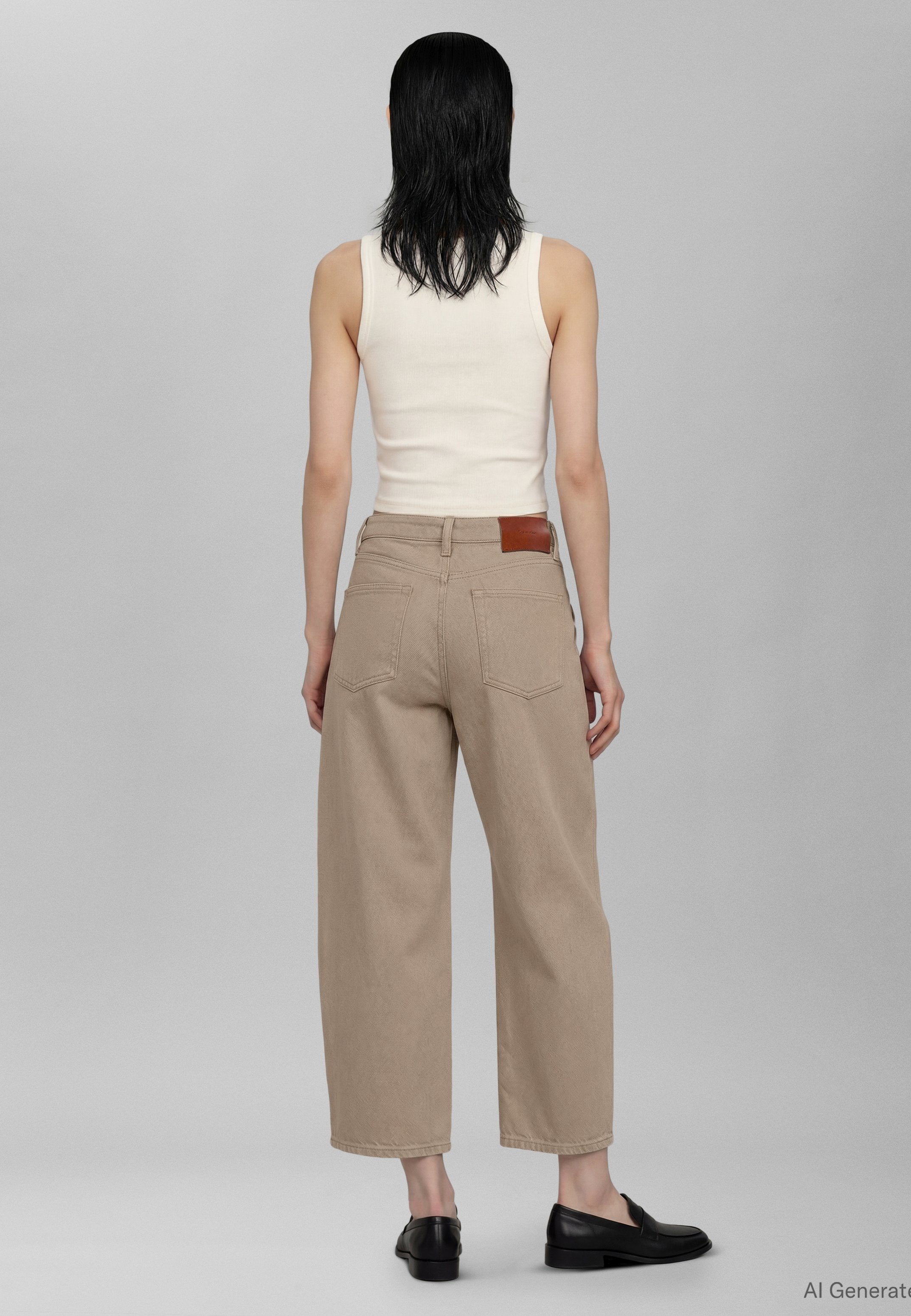 JEANS COUPE COURTE - Coupe décontractée - couleur noix de cajou torréfiée
