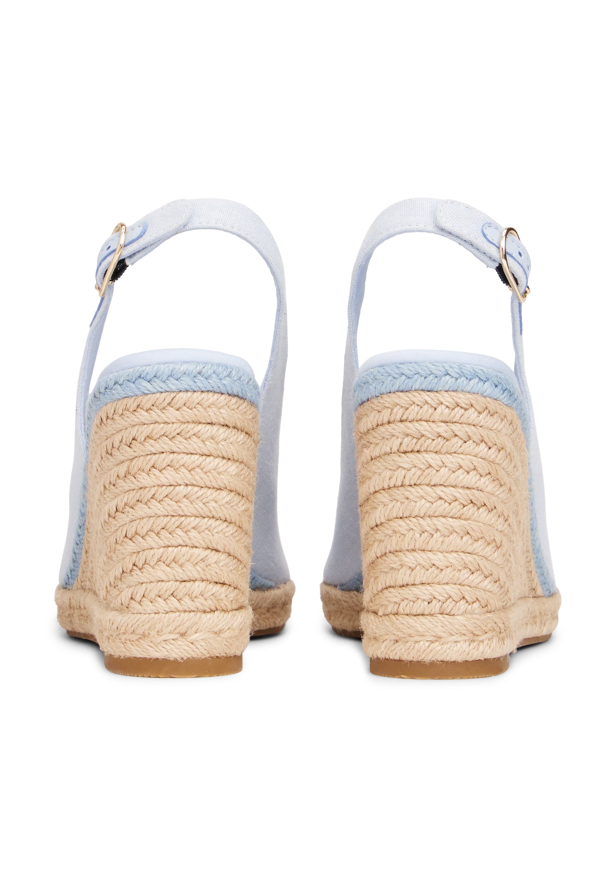 HEMP SLINGBACK WEDGE ESPADRILLES - Platform sandals - breezy blue