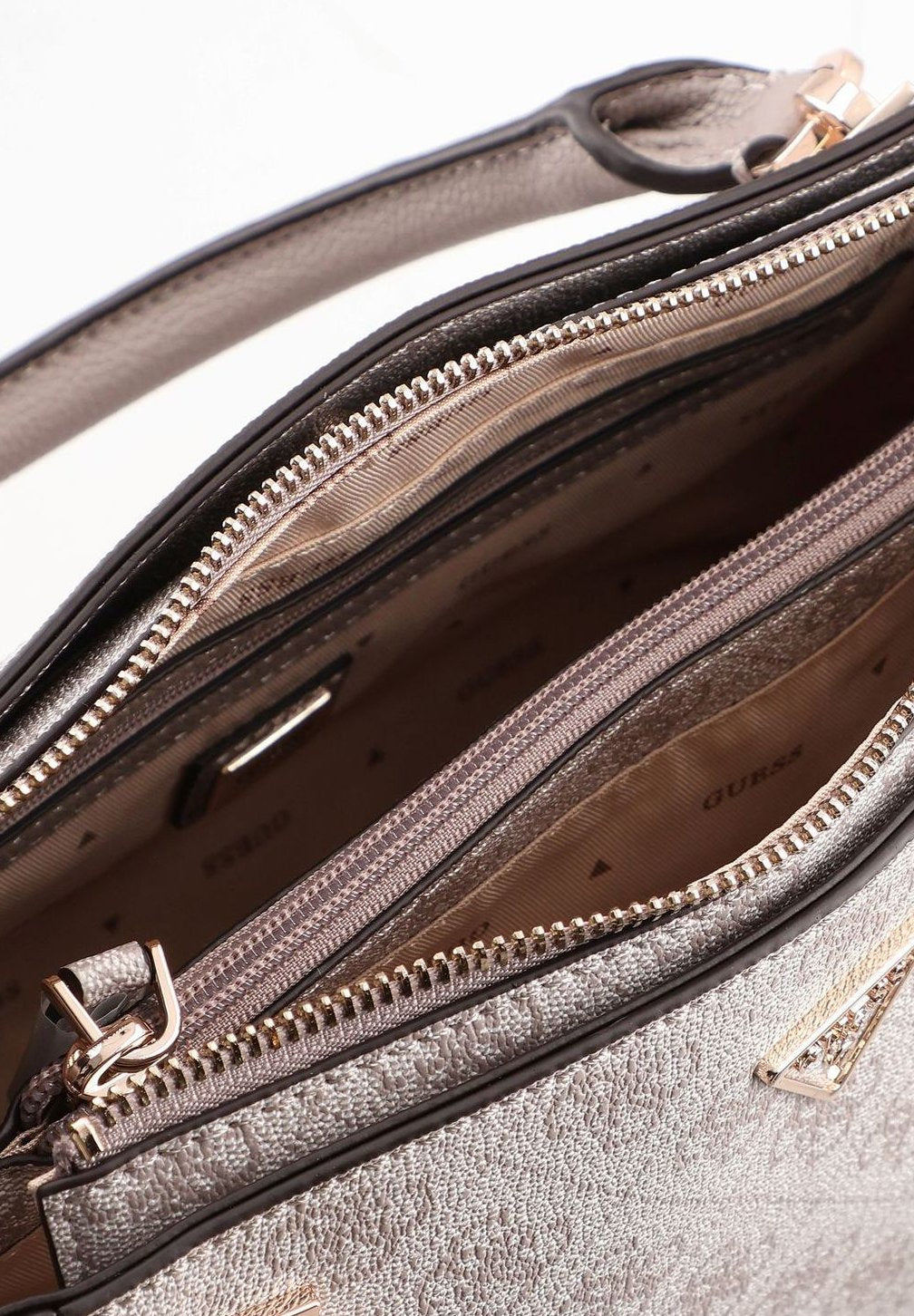 NOELLE LUXURY SATCHEL - Handbag - dark taupe logo