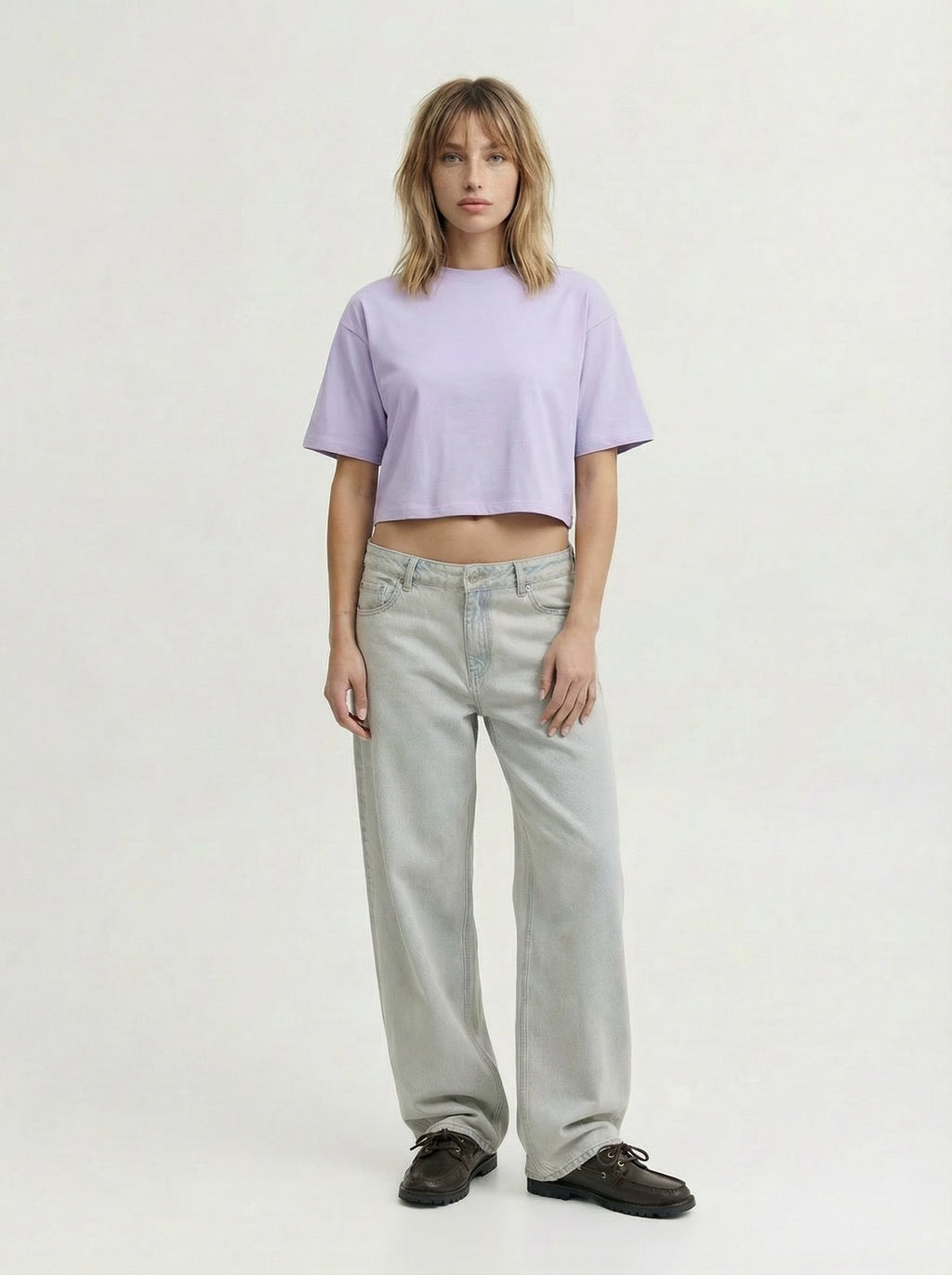 JXANDREA LOOSE CROPPED TEE - T-shirt basique - rose violet