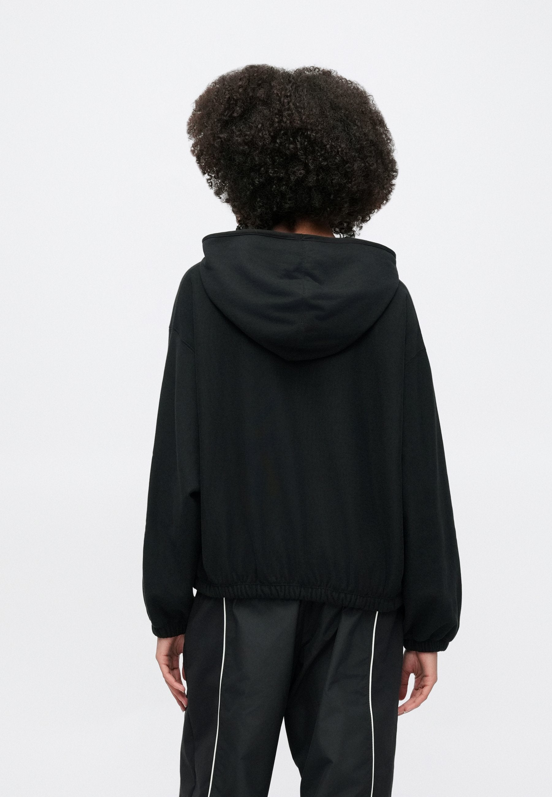 STREET - Sweat à capuche - noir/gris collège