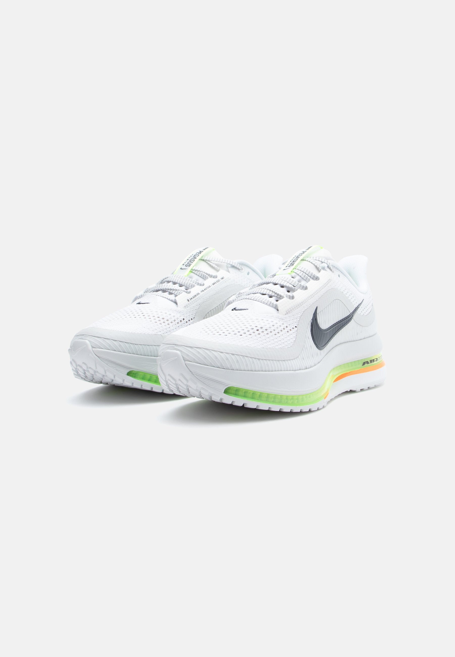 PEGASUS PREMIUM - Road running shoes - white/black/off white/volt/volt ice/total orange