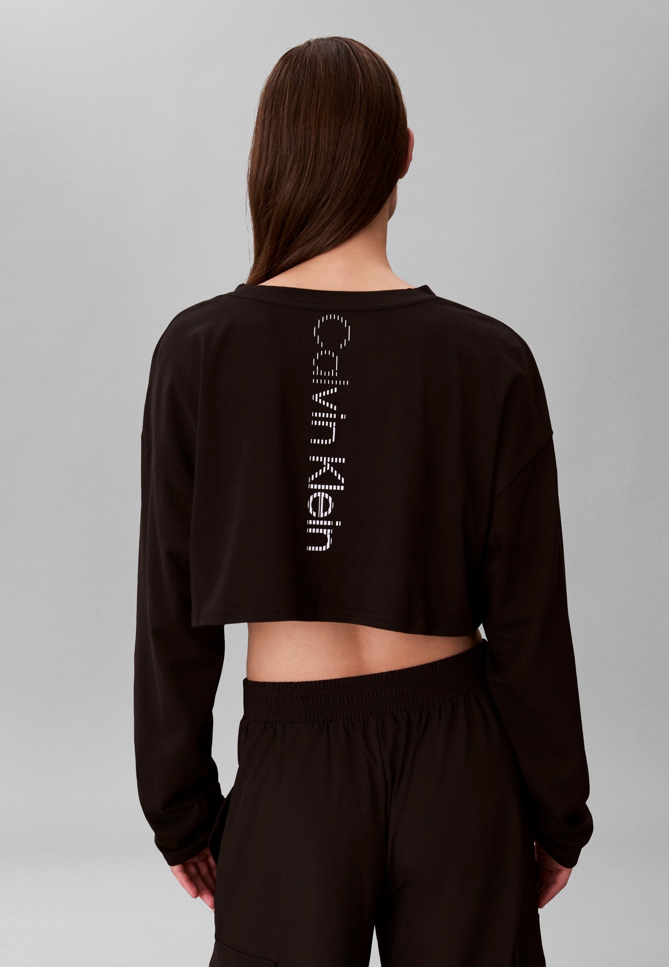 COMMUTER RELAXED TEE - Long sleeved top - black