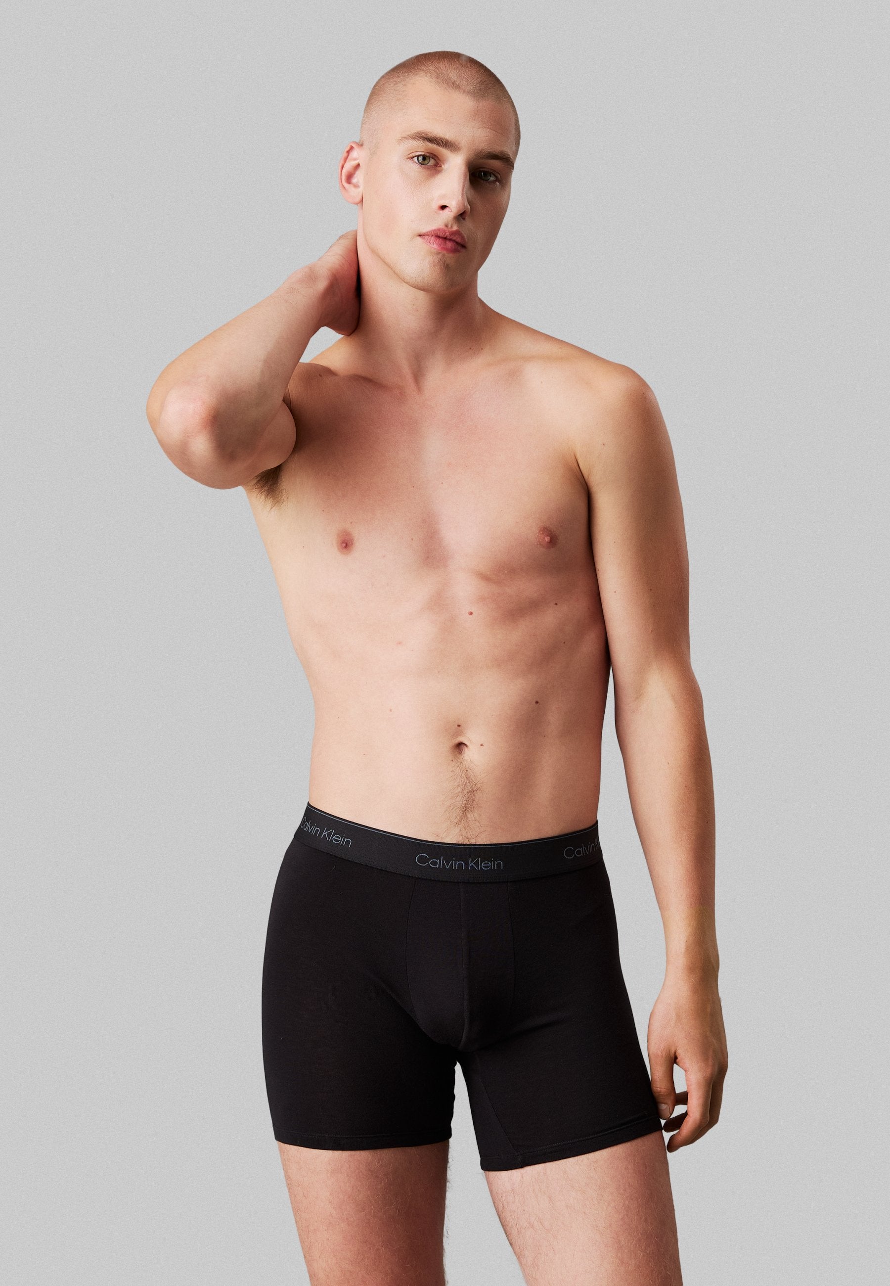 BOXER KISA KESİM 3'LÜ PAKET İKON PAMUK STREÇ - Boxer - siyah/buz grisi/çan mavisi