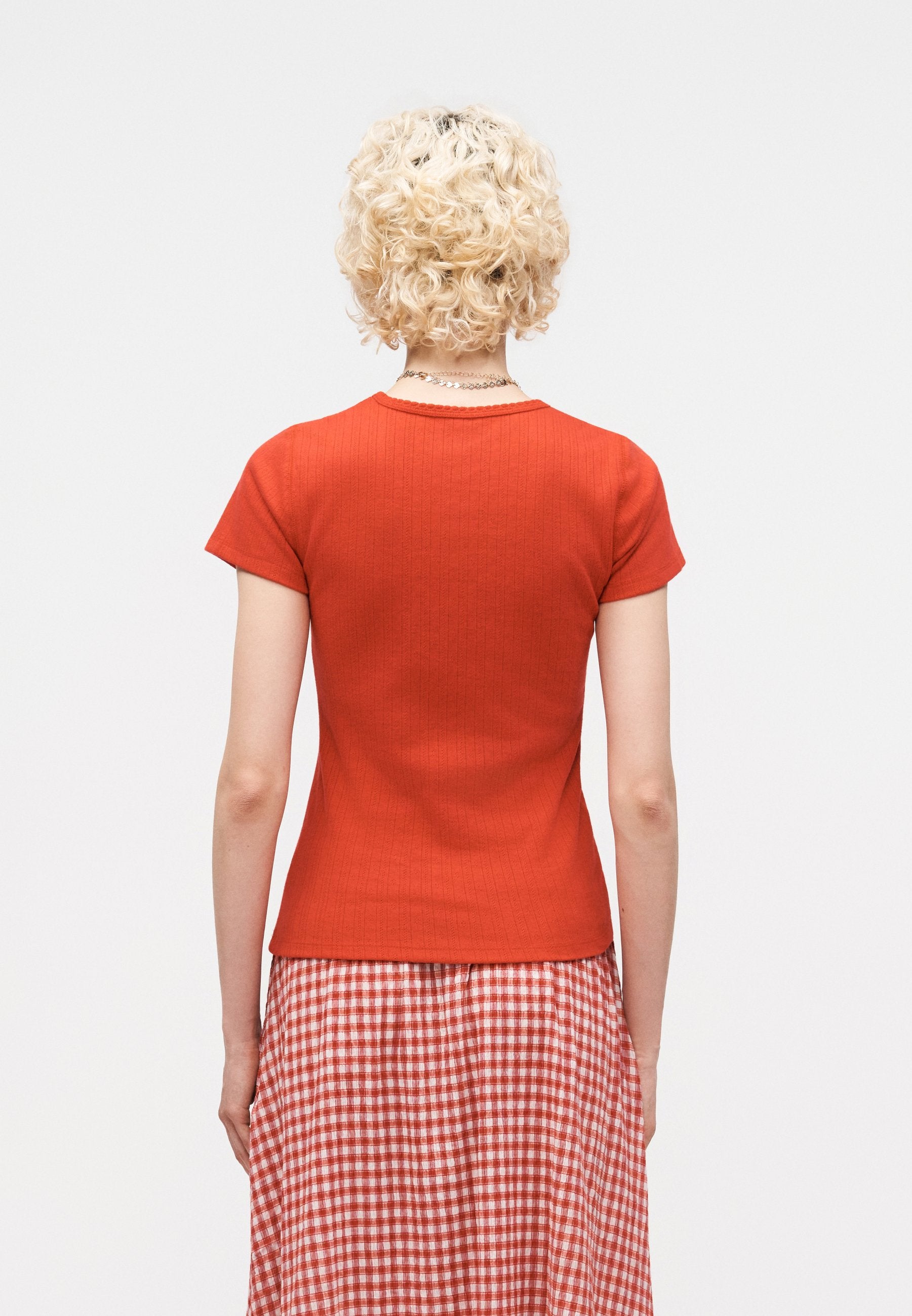 POINTELLE CREW - Basic T-shirt - pure red