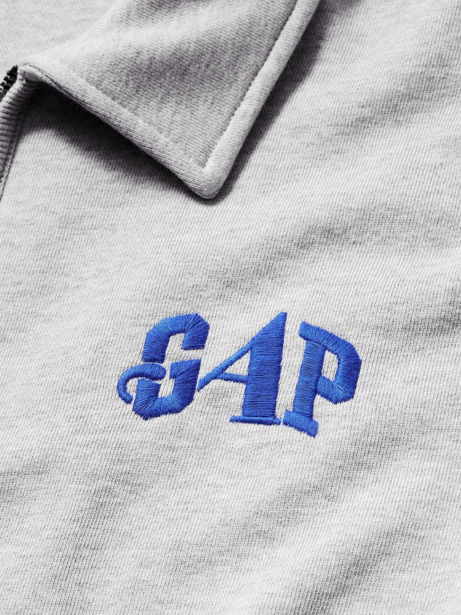 GAP AWAKE NY HEAVYWEIGHT OVERSIZED QUARTER-ZIP PULLOVER - Sweatshirt - light grey heather